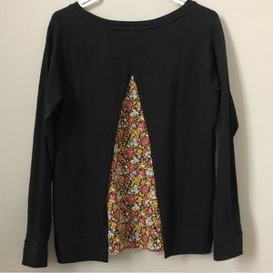 Loft Mixed Media Floral Back slit panel. NWT Size S